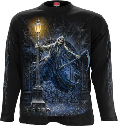 Spiral Reaping in The rain Männer Langarmshirt schwarz L von Spiral