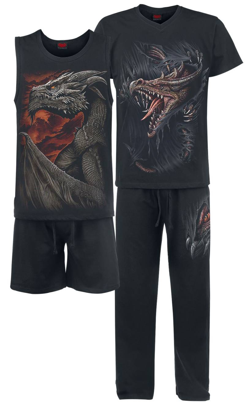 Spiral Schlafanzug - Breaking Out - S bis XXL - für Männer - Größe M - schwarz von Spiral