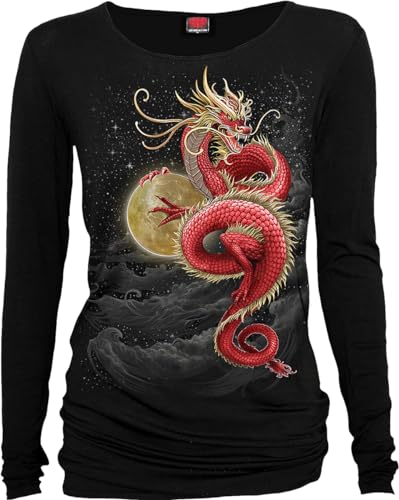 Spiral Shenlong Frauen Langarmshirt schwarz L 95% Viskose, 5% Elasthan Basics von Spiral