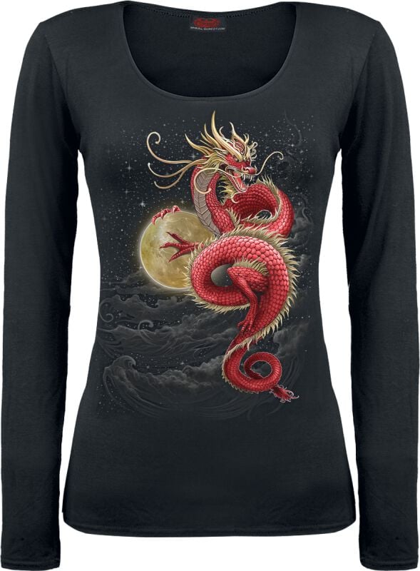 Spiral Shenlong Langarmshirt schwarz in XXL von Spiral
