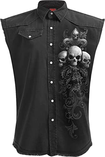 Spiral - Skull Scroll - Sleeveless Stone Washed Worker Schwarz - 4XL von Spiral
