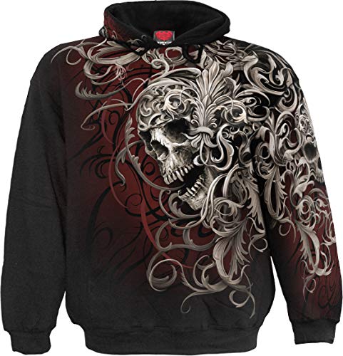 Spiral - Skull Shoulder WRAP - Hoodie mit Allover-Motiv - Schwarz - M von Spiral