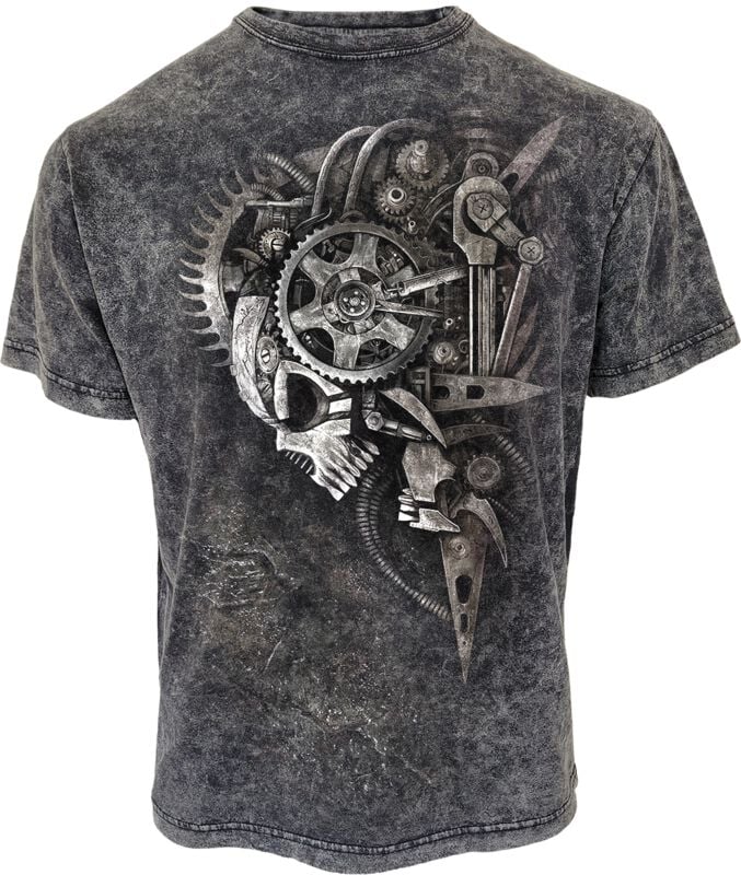 Spiral T-Shirt - Diesel Punk - Acid Wash T-Shirt - S bis 4XL - für Männer - Größe 3XL - grau Spiral T-Shirt - Diesel Punk - Acid Wash T-Shirt - S bis 4XL - für Männer - Größe 3XL - grau von Spiral