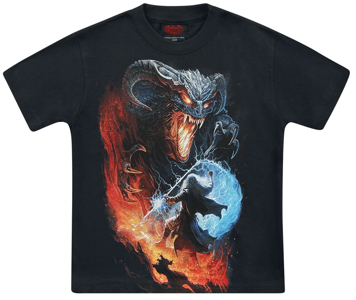 Spiral T-Shirt - Kids - Infernal Duel - 116/122 bis 176 - für Jungen - Größe 164 - schwarz/multicolor von Spiral