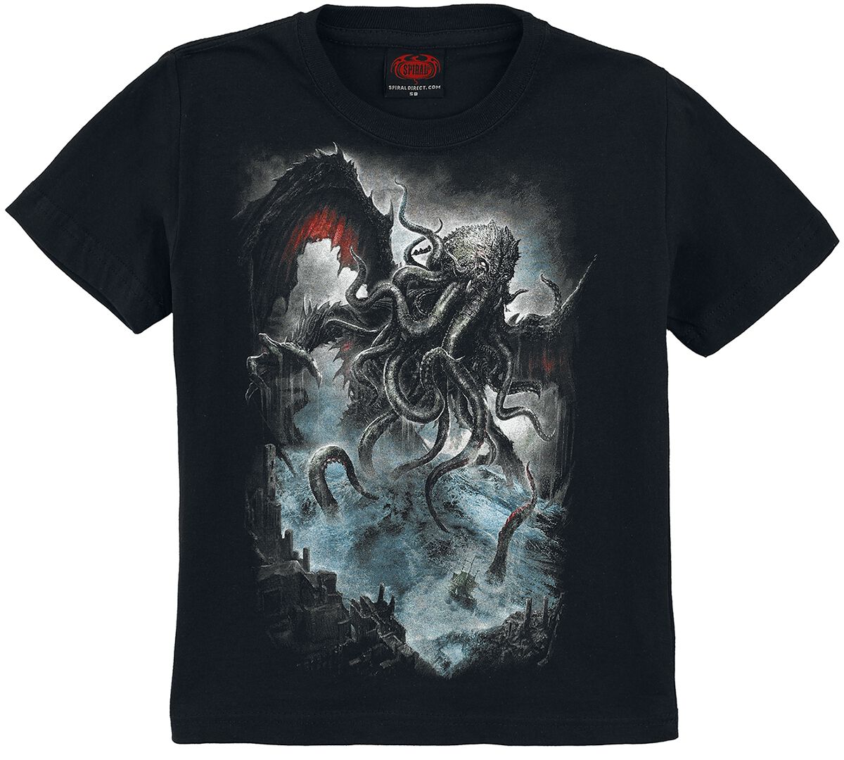 Spiral T-Shirt für Kinder - Kids - Cthulhu - für Jungen - schwarz von Spiral