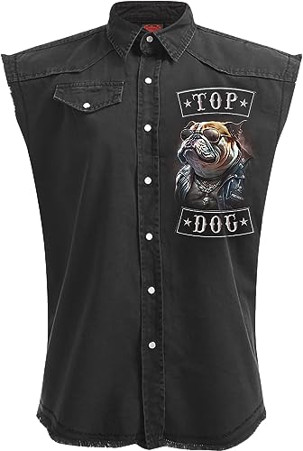 Spiral Top Dog Männer Weste schwarz L 100% Baumwolle Biker, Rockwear, Tiere & Haustiere von Spiral