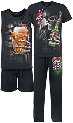 Spiral - Triple 6-4Pc Mens Gothic Pyjama Set - XXL von Spiral