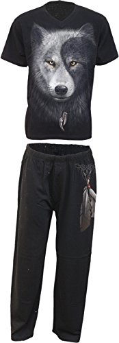 Spiral - Wolf CHI - Herren Schlafanzug-Set im Gothic-Stil - 4-teiliges Set - XXL Spiral - Wolf CHI - Herren Schlafanzug-Set im Gothic-Stil - 4-teiliges Set - XXL von Spiral