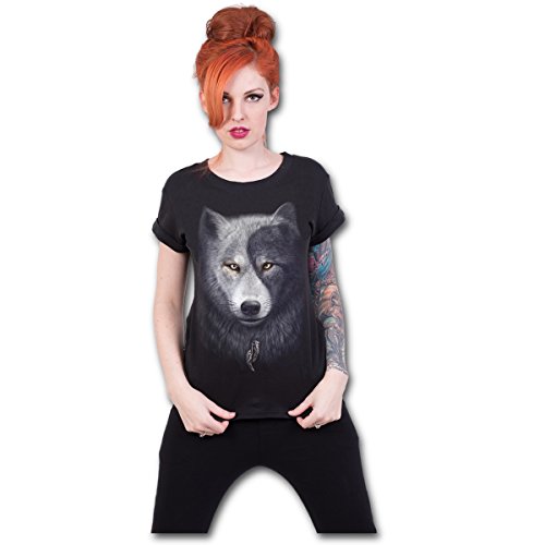Spiral Wolf Chi Frauen T-Shirt schwarz XL 100% Baumwolle Gothic, Rockwear von Spiral