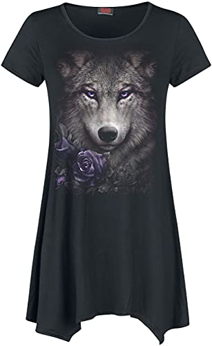 Spiral Wolf Roses Frauen T-Shirt schwarz M 95% Viskose, 5% Elasthan Gothic von Spiral