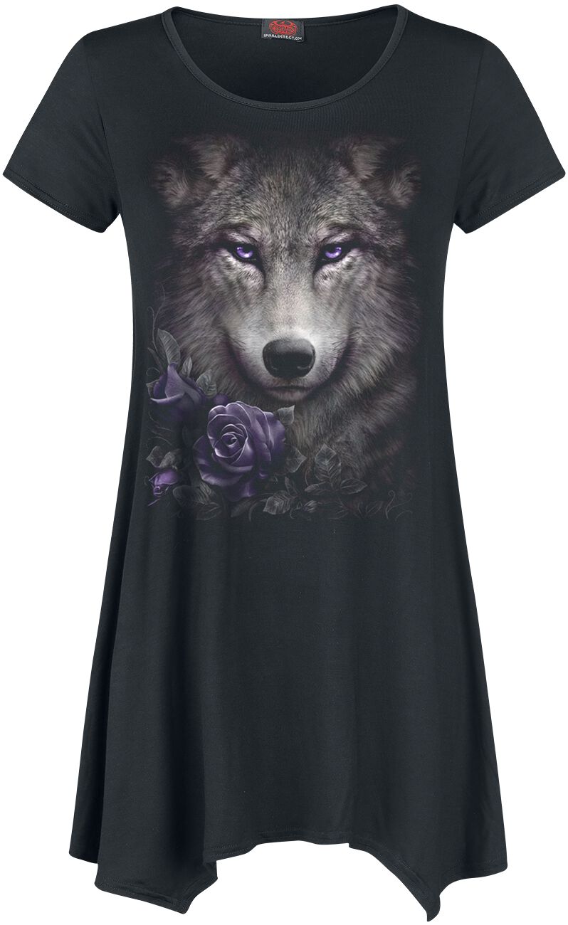 Spiral Wolf Roses T-Shirt schwarz in L von Spiral