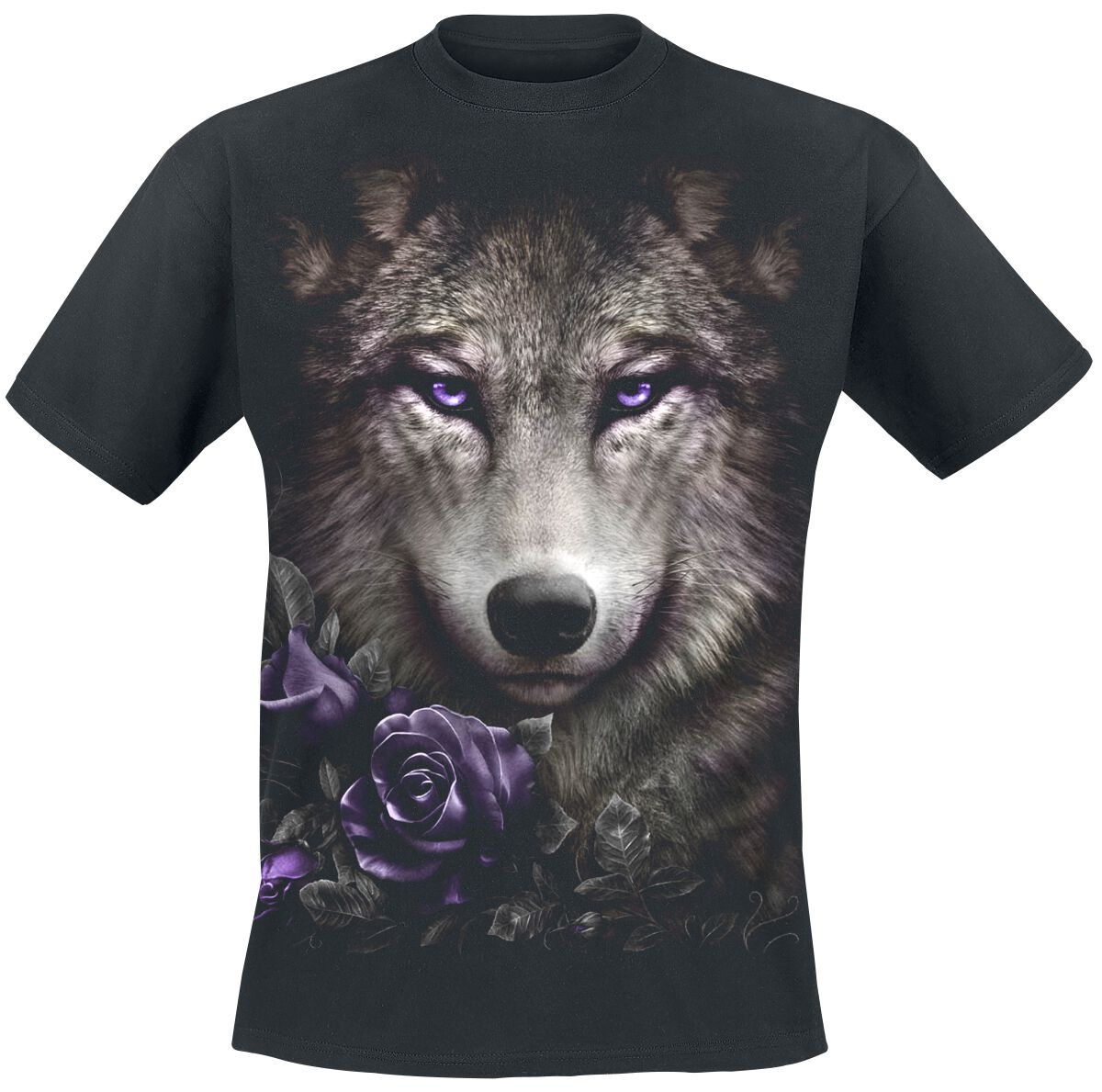 Spiral Wolf Roses T-Shirt schwarz in XL von Spiral