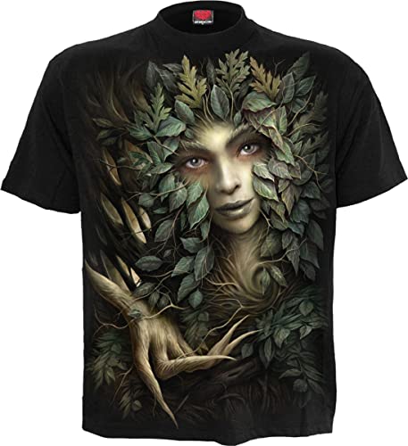 Spiral Woodland Queen Männer T-Shirt schwarz L 100% Baumwolle Everyday Goth, Gothic, Rockwear von Spiral