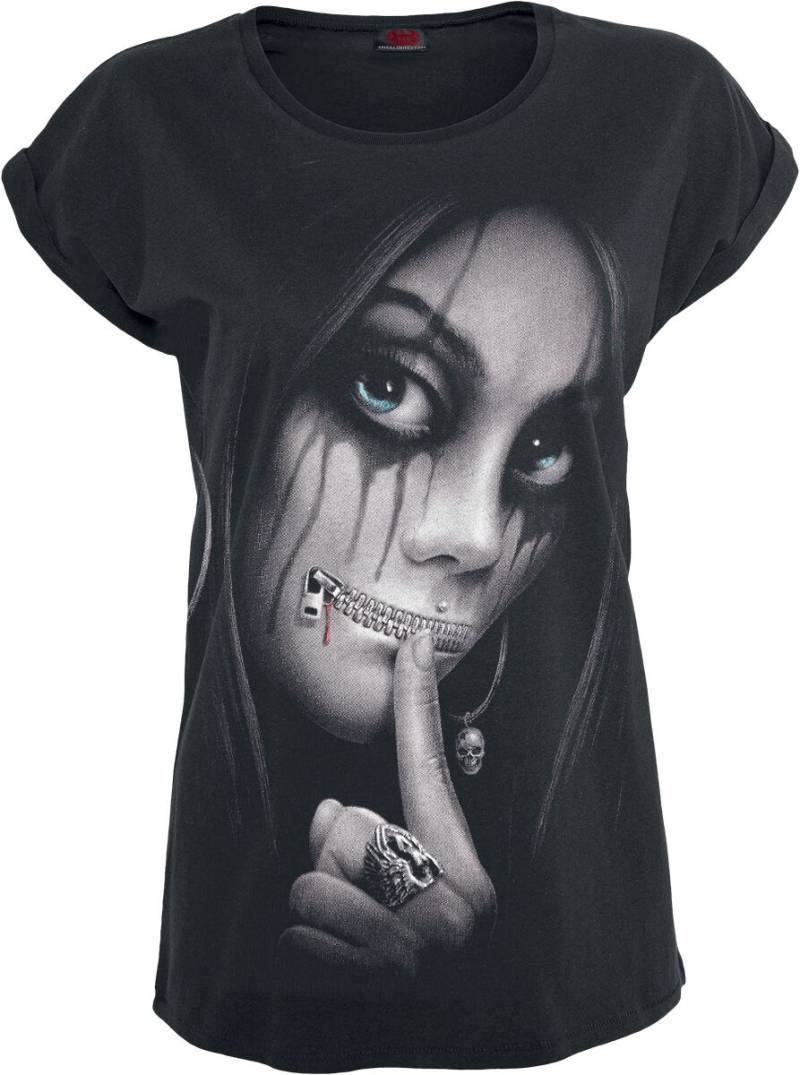 Spiral Zipped T-Shirt schwarz in XXL von Spiral