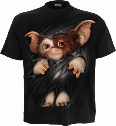 WB Studio - Gremlins - Gizmo - T-Shirt mit Print auf der Vorderseite - Schwarz - M von Spiral