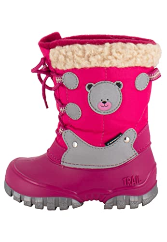 Spirale Kleinkinder Mädchen Jungen gefütterter Winterstiefel Snowboots Silber/grau - Fuchsie - Gr. 21 von Spirale