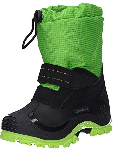 Spirale Sunny Jungen und Mädchen Winterstiefel, Schneestiefel für Kleinkinder, Kinder Schlupfstiefel, Canadian Boot mit Klettverschluss, warm gefüttert, wasserabweisend Grün (Green (086)), EU 27 von Spirale