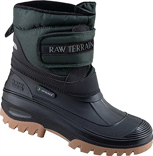 Unbekannt Schwarzer gefütteter Stallstiefel mit Klettverschlusss und Webpelzfutter und PVC - Fuß, 39 von Spirale