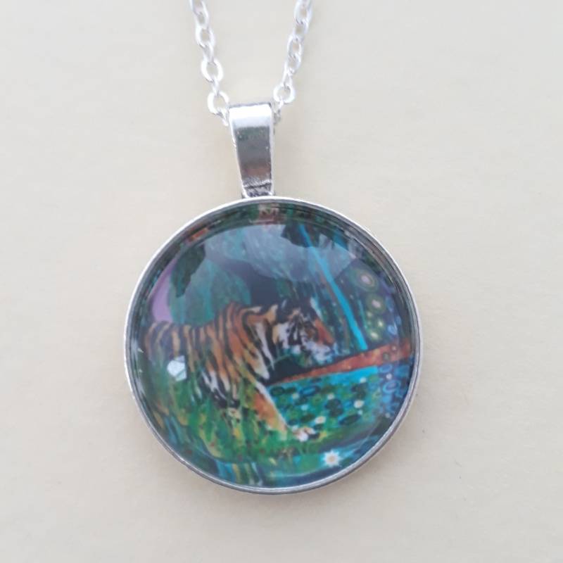 Tiger Charm Anhänger, Einzigartige Charm, Original Kunst Tiger-Liebhaber Schmuck Geschenk, Schlüsselanhänger von SpiralesDargent