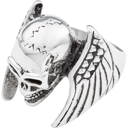 Spirit Motors Edelstahlring Winged Skull – Silber – 100% Edelstahl 316L Spirit Motors Edelstahlring Winged Skull – Silber – 100% Edelstahl 316L von Spirit Motors