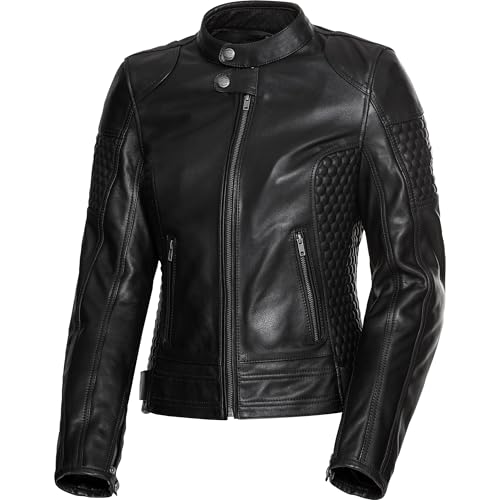 Spirit Motors Retro-Style Damen Lederjacke 1.0 - Kalbsleder - Schwarz von Spirit Motors