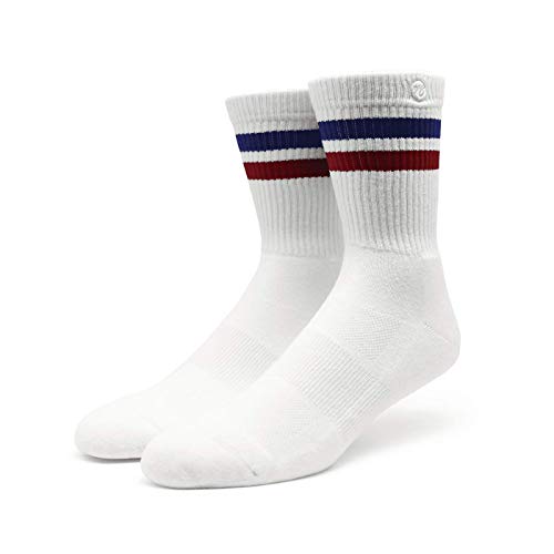 Spirit of 76 Herren & Damen Retro Socken Sportsocken Tennissocken Baumwolle 35 36 37 38 Weiß - Blau - Rot (S) von Spirit of 76