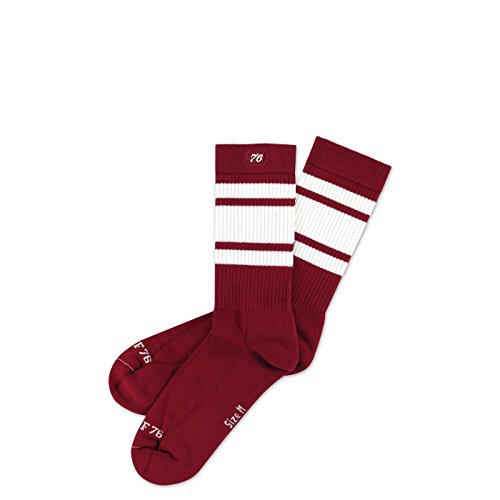 Spirit of 76 Herren & Damen Sport Retro Crew Socken Baumwolle Halblang 35 36 37 38 Rot - Weiß Big Red Lo (S) von Spirit of 76