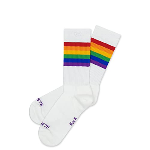 Spirit of 76 Herren & Damen Bunte Retro Tennissocken Baumwolle Halblang 35 36 37 38 Gay Pride Streifen Rainbow Lo (S) von Spirit of 76