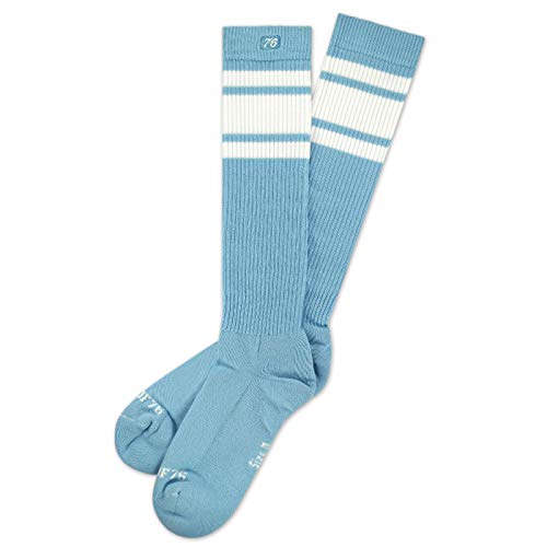 Spirit of 76 Herren & Damen Sport Retro Skater Socken Hoch Baumwolle Tubesocks Lang 35 36 37 38 Blau - Weiß Hi (S) von Spirit of 76