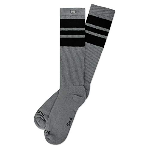 Spirit of 76 Herren & Damen Sport Retro Skater Socken Hoch Baumwolle Tubesocks Lang 39 40 41 42 Grau - Schwarz Hi (M) von Spirit of 76