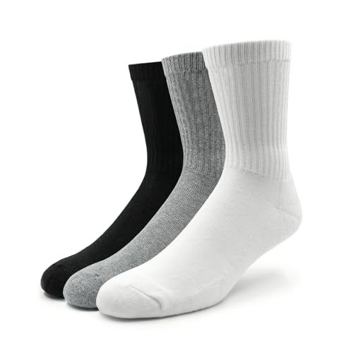Spirit of 76 Retro Tennissocken (3x Paar) Herren & Damen Sportsocken 47 48 49 50 Weiß/Grau/Schwarz Made in Germany Baumwolle von Spirit of 76