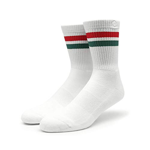 Spirit of 76 Herren & Damen Retro Socken Sportsocken Tennissocken Baumwolle 39 40 41 42 Weiß - Rot - Grün (M) von Spirit of 76