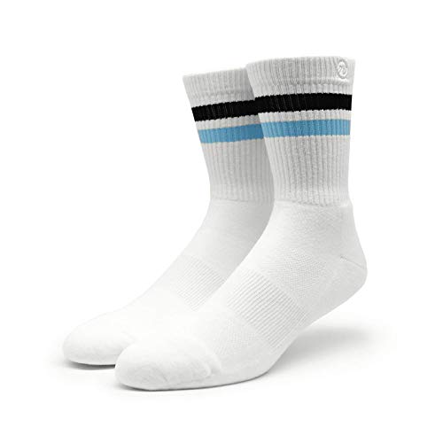 Spirit of 76 Herren & Damen Retro Socken Sportsocken Tennissocken Baumwolle 47 48 49 50 Weiß - Schwarz - Blau (XL) von Spirit of 76