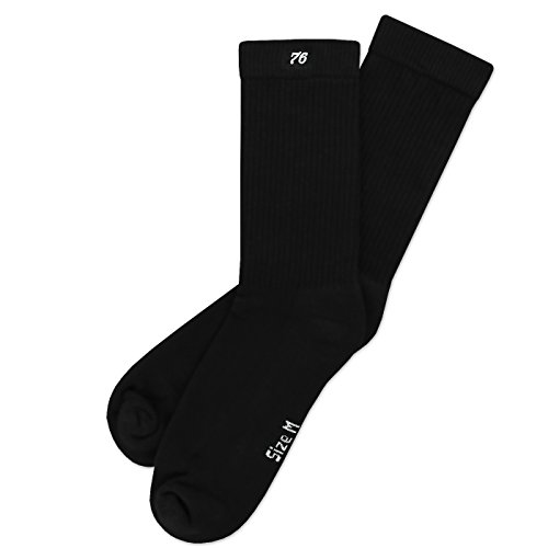 Spirit of 76 Halblange Basic Tennissocken Herren & Damen Retro Socken Sportsocken 42 44 45 46 Basics Lo Schwarz (L) von Spirit of 76