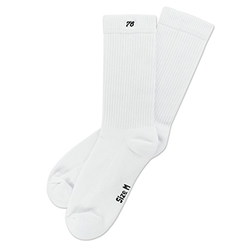 Spirit of 76 Weiße Tennissocken Halblang Herren & Damen Retro Crew Socken Sportsocken 47 48 49 50 Basics Lo Weiß (XL) von Spirit of 76