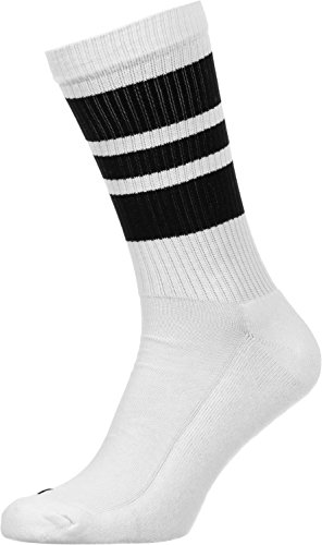 Spirit of 76 Herren & Damen Retro Skater Socken Sportsocken Halblang Tubesocks 35 36 37 38 Weiß - Schwarz Lo (S) von Spirit of 76