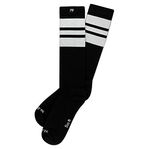 Spirit of 76 Herren & Damen Sport Retro Socken Hoch Baumwolle Skater Tubesocks Lang 43 44 45 46 Schwarz - Weiß Hi (L) von Spirit of 76