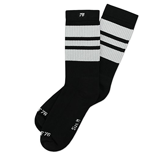 Spirit of 76 Herren & Damen Retro Skater Socken Sportsocken Tubesocks Halblang 43 44 45 46 Schwarz - Weiß Lo (L) von Spirit of 76