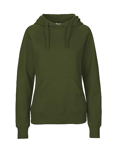 Spirit of Isis Green Cat Damen Kapuzensweatshirt, 100% Bio-Baumwolle. Fairtrade, Oeko-Tex und Ecolabel Zertifiziert, Textilfarbe: Oliv, Gr.: L von Spirit of Isis