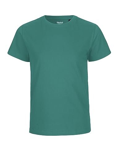 Neutral Kids Short Sleeved T-Shirt, 100% Bio-Baumwolle. Fairtrade, Oeko-Tex und Ecolabel Zertifiziert, Textilfarbe: Teal, Gr.: 128/134 von Spirit of Isis