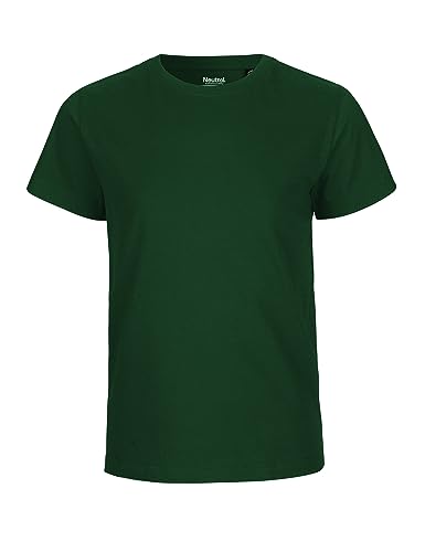 Neutral Kids Short Sleeved T-Shirt, 100% Bio-Baumwolle. Fairtrade, Oeko-Tex und Ecolabel Zertifiziert, Textilfarbe: flaschengrün, Gr.: 152/158 von Spirit of Isis