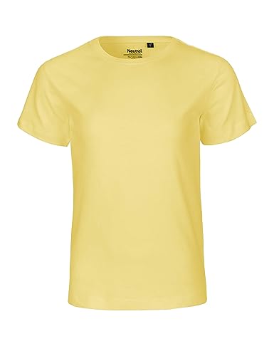 Neutral Kids Short Sleeved T-Shirt, 100% Bio-Baumwolle. Fairtrade, Oeko-Tex und Ecolabel Zertifiziert, Textilfarbe: hellgelb, Gr.: 128/134 von Spirit of Isis