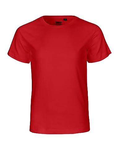 Neutral Kids Short Sleeved T-Shirt, 100% Bio-Baumwolle. Fairtrade, Oeko-Tex und Ecolabel Zertifiziert, Textilfarbe: rot, Gr.: 104/110 von Spirit of Isis