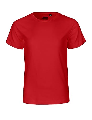 Neutral Kids Short Sleeved T-Shirt, 100% Bio-Baumwolle. Fairtrade, Oeko-Tex und Ecolabel Zertifiziert, Textilfarbe: rot, Gr.: 152/158 von Spirit of Isis