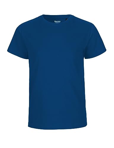 Neutral Kids Short Sleeved T-Shirt, 100% Bio-Baumwolle. Fairtrade, Oeko-Tex und Ecolabel Zertifiziert, Textilfarbe: Royalblau, Gr.: 128/134 von Spirit of Isis