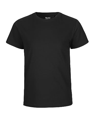 Neutral Kids Short Sleeved T-Shirt, 100% Bio-Baumwolle. Fairtrade, Oeko-Tex und Ecolabel Zertifiziert, Textilfarbe: schwarz, Gr.: 152/158 von Spirit of Isis