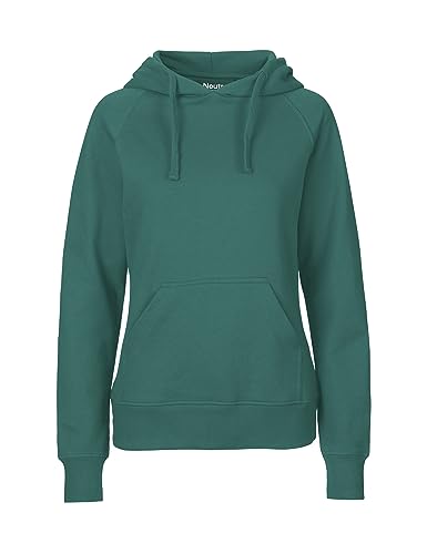 Spirit of Isis Green Cat Damen Kapuzensweatshirt, 100% Bio-Baumwolle. Fairtrade, Oeko-Tex und Ecolabel Zertifiziert, Textilfarbe: Teal, Gr.: L von Spirit of Isis