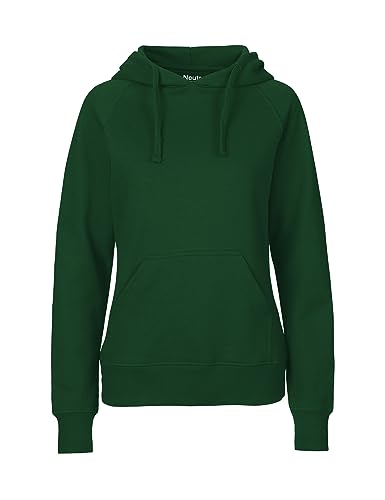 Spirit of Isis Green Cat Damen Kapuzensweatshirt, 100% Bio-Baumwolle. Fairtrade, Oeko-Tex und Ecolabel Zertifiziert, Textilfarbe: flaschengrün, Gr.: 2XL von Spirit of Isis