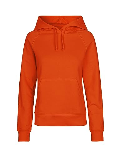 Spirit of Isis Green Cat Damen Kapuzensweatshirt, 100% Bio-Baumwolle. Fairtrade, Oeko-Tex und Ecolabel Zertifiziert, Textilfarbe: orange, Gr.: 2XL von Spirit of Isis