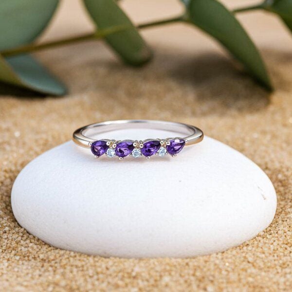 Spirit of Island Amethyst & Diamanten Ring | 925 Silber von Spirit of Island